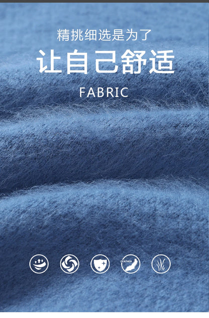 Men's 100% Mink Cashmere Large Size Sweaters Autumn Winter Solid POLO-neck Casual Knit Pullovers Men Long Sleeve Warm Jumper to.