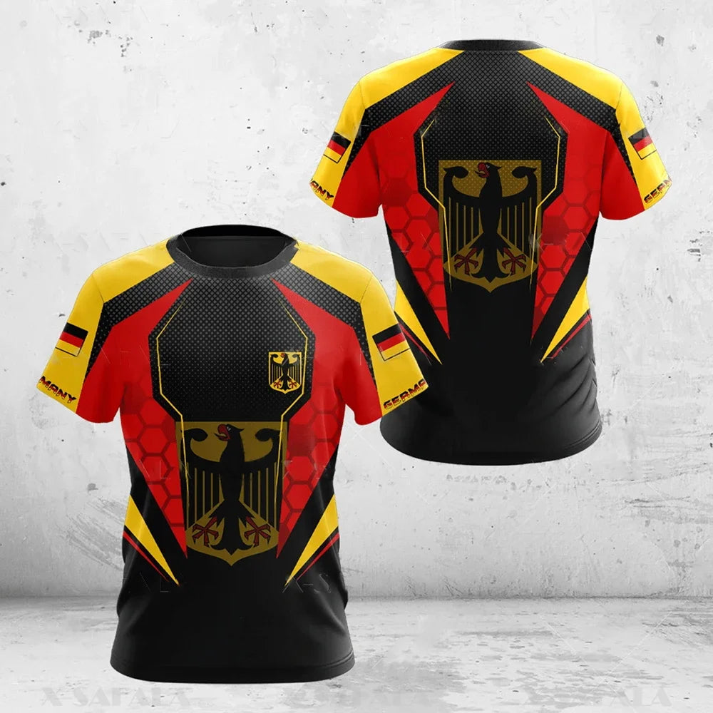 Fashionable and Lnteresting Germany Pictures For Men's T-Shirts Trend Digital Printing Casual Round Neck Short Sleeved.
