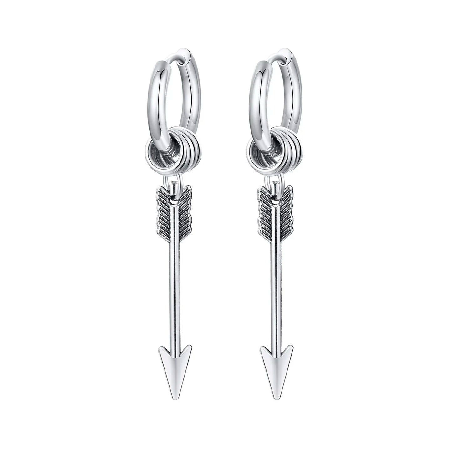 New Punk Stainless Steel Chain Hoop Earrings For Women Men 2023 Trendy Goth Pop Hip Hop Pendants Ear Jewelry Accessories Earring