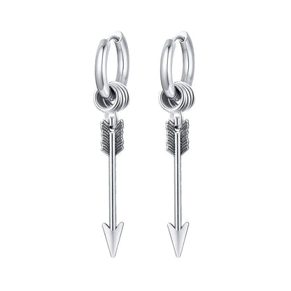 New Punk Stainless Steel Chain Hoop Earrings For Women Men 2023 Trendy Goth Pop Hip Hop Pendants Ear Jewelry Accessories Earring