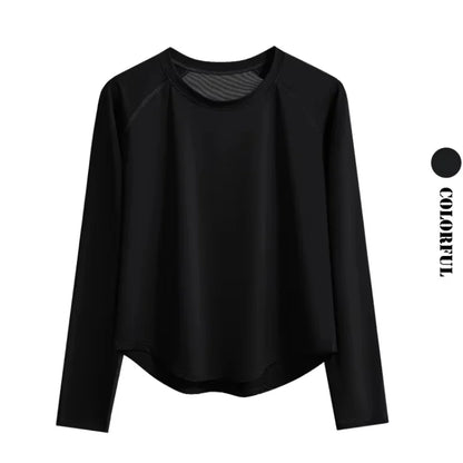 DRUR 2pcs Running Set Women Tracksuit Lightweight Loose Long Sleeve Sport Shirt Pants Sets 2 Piece Sportswear Outfit Gym Clothes