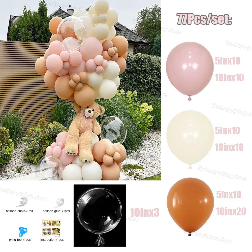 1Set Boho Dusty Pink Ballon Bogen Girlande Kit Neutral Rosa Weiß Sand Elfenbein Ballons für Mädchen Baby Dusche Geburtstag Hochzeit Deco