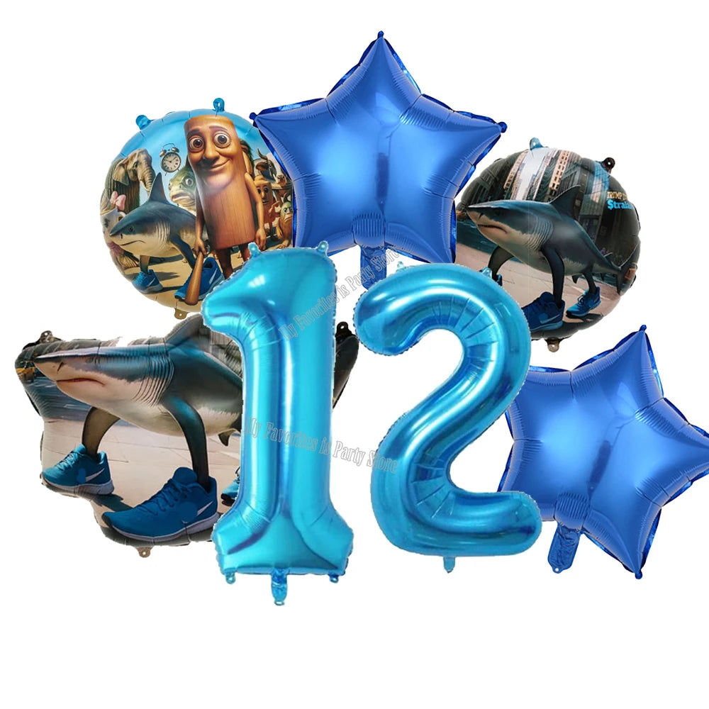 Italienisches Brainrot-Ballon-Set, Babyparty-Party-Ballon, Tralalero Tralala TungTungTungSahur-Luftballons, Dekoration, fotografische Requisite