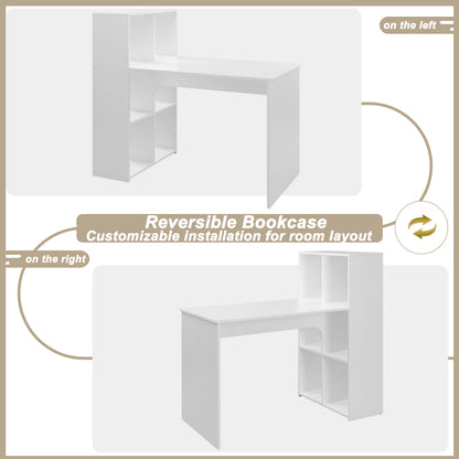 WOLTU Weißer PC-Computertisch aus Holz, Büro-Ecktisch mit Ablagefach, 120 x 63 cm, Arbeitsplatz für Arbeitszimmer, Wohnzimmer, Schlafzimmer