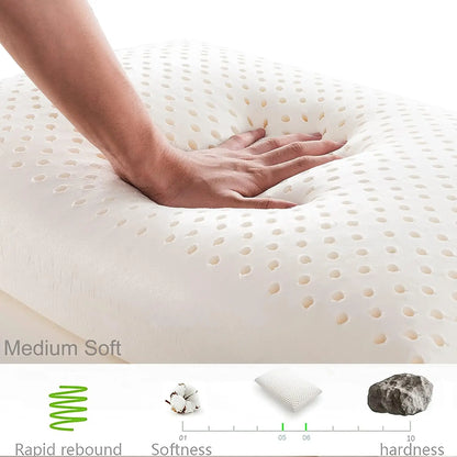 100% Natural Latex Sleeping Bed Pillow Luxury Pillow for Side Back and Stomach Sleepers Orthopedic Pillows Cervical Health Care.