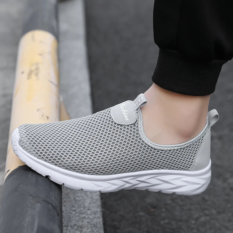 YRZL Sneakers Men Summer Casual Shoes Men Mesh Breathable Outdoor Non Slip Sports Shoes Slip on Loafers for Men Pius Size 39-46.