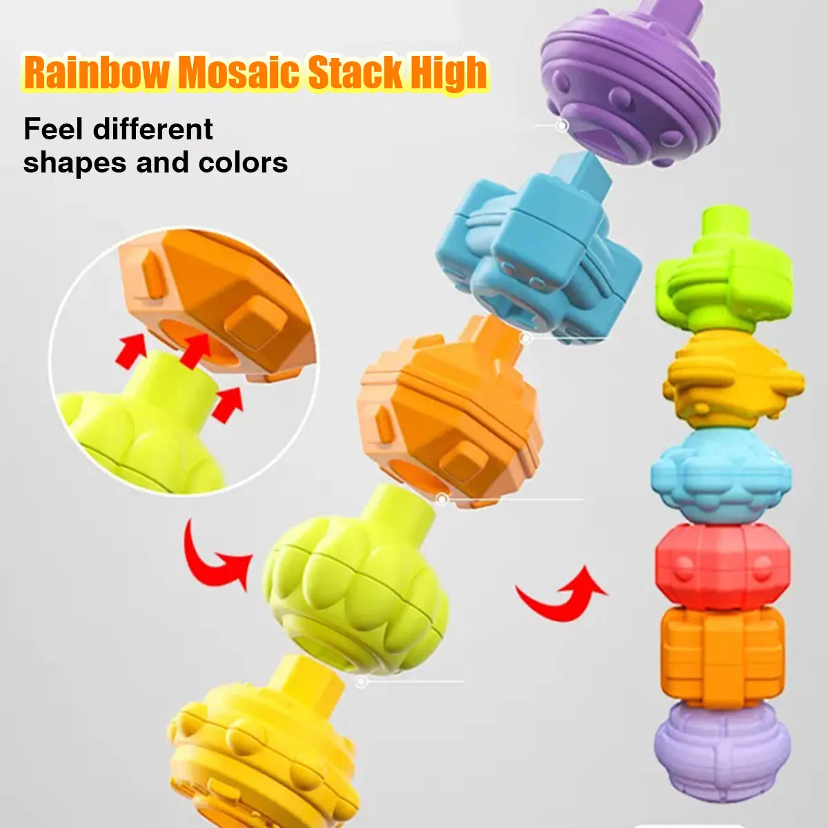 Montessori Baby Toys Stack Pull Blocks Games 0-12 Months Color Shade Sensory Development Learning Educational Toys Babies Infant.