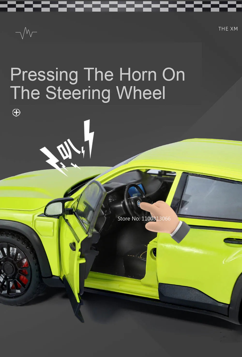 1/24 The XM Alloy Car Models Toy Diecasts Off-road Vehicles with Light Sound Pull Back Function SUV Car Toys for Kids Boys Gifts.