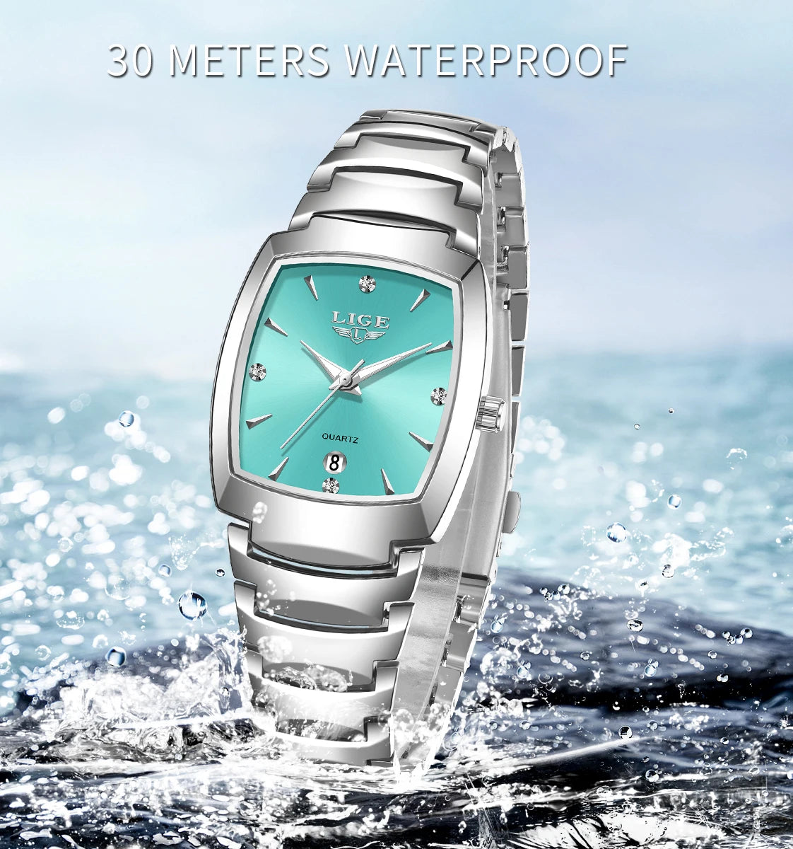 LIGE New Ladies Waterproof Watch Luxury Stainless Steel Women Watches Creative Fashion Original Elegant Quartz Wristwatch Gift.