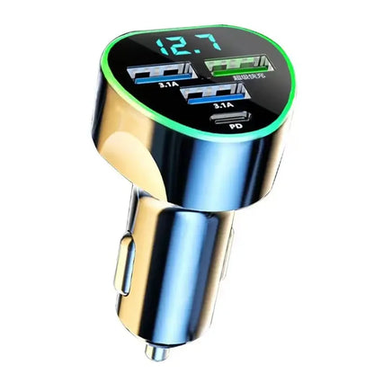 UYUXIO USB C Car Phone Charger Super Fast Charge in Car with LED Voltage Display for iPhone Samsung Huawei Oneplus Android Phone.