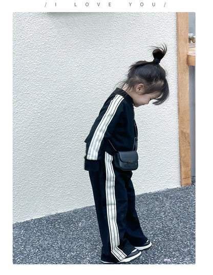 Girls Spring Sets Toddler New Autumn Sports Casual Suits Kids Long-sleeved Jacket+Pants 2Pcs Outfits Children Loose Clothing Set.