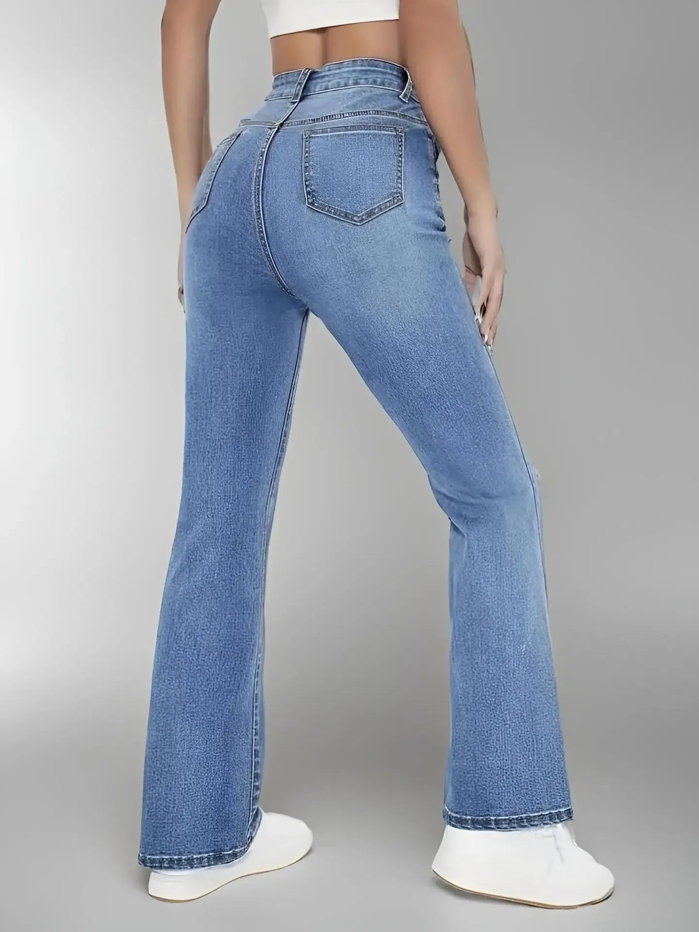 New women's hot jeans slimming European and American style casual versatile high waist washed Denim trousers for women.