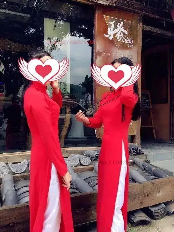 2025 woman aodai vietnam traditional chiffon ao dai dress vietnam robe and pants vietnam traditional clothing improved cheongsam