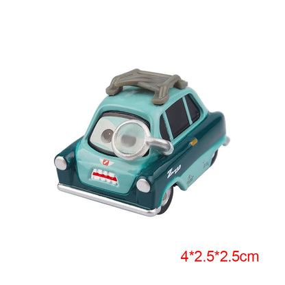 Disney Pixar Cars 2 3 Lightning McQueen Race Div Fritter Miss Tractor Frank 1:55 Diecast Metal Alloy Model Car For Kid Xmas Gift