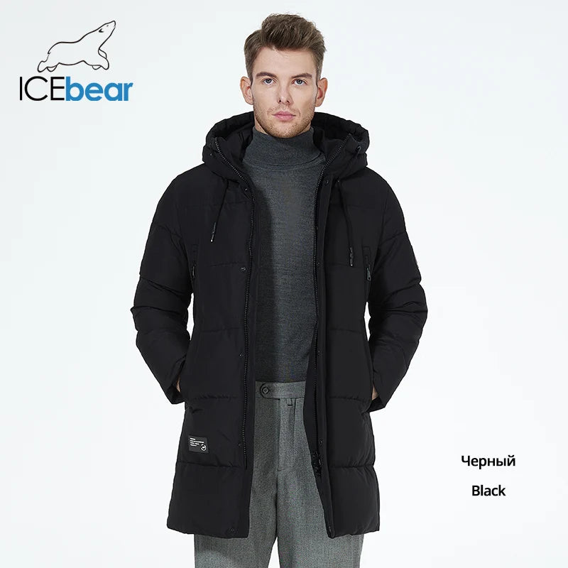 ICEbear 2023 winter jackets for men casual cotton coat mid-length Puffer parkas MWD3061D