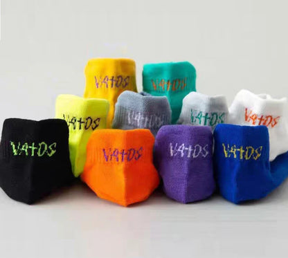 5 Pairs Men Bright Colored Ankle Socks Breathability Fashionable Casual Street Style Deodorizing Invisible Travel Running Socks.