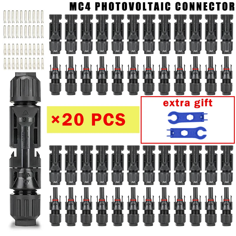 400/200/100/40/20/10 Pcs Photovoltaic Solar Connector 1000V30A Wholesale Panel Connectors Kit for PV/MC Cable 2.5/4/6mm².