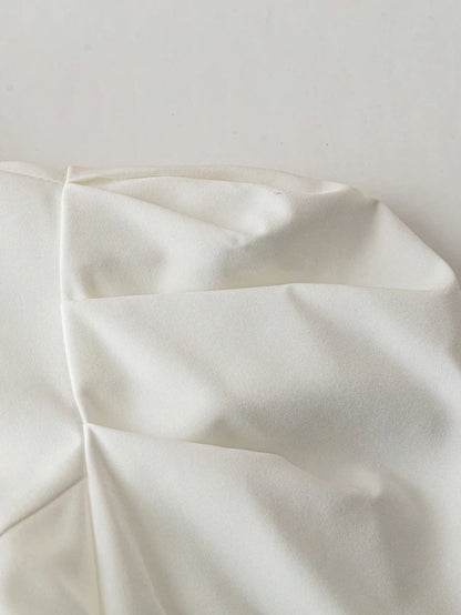 Plus Size Spring/Summer White Slim Fit Long Sleeve Shirt Solid Colour Fashionable and Versatile Office Wear Simple and Refined.