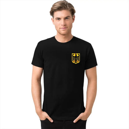Custom Male Coat Of Arms Of Germany T Shirt Short Sleeve Cotton Tshirt T-shirt Leisure German Flag Eagle Tee Slim Fit Clothing.