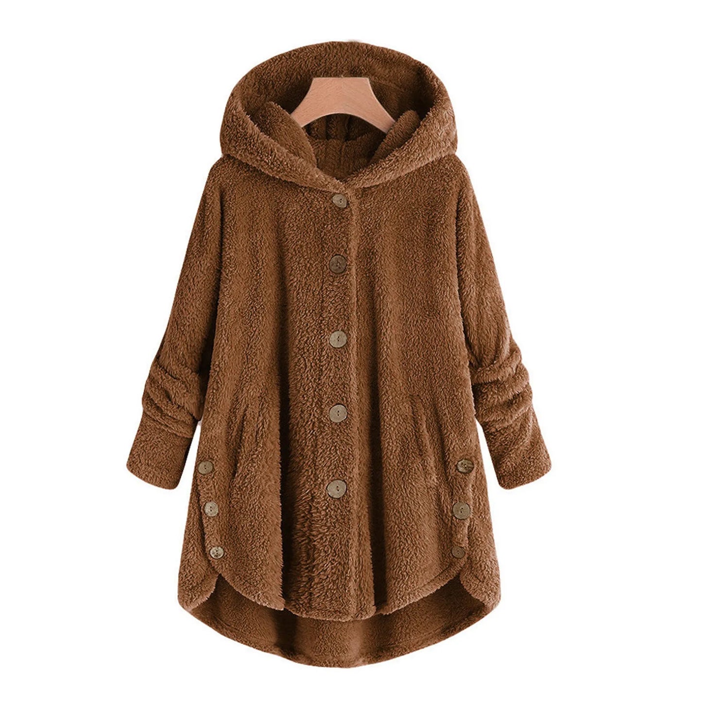 Herbst Wintermantel Frauen warme Teddybär Mantel Woll jacke weibliche Plüsch mantel Kapuzen jacke neue Damen mäntel einfarbige Jacke