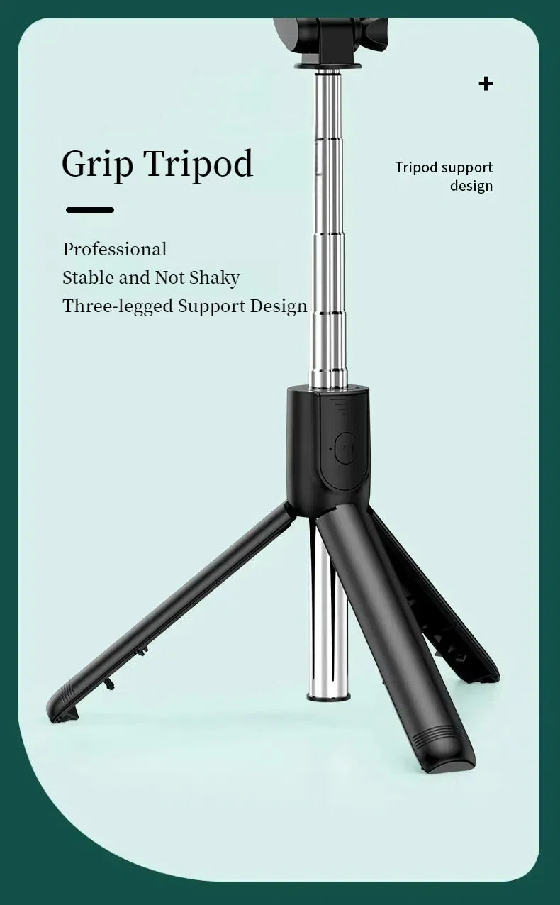 Cell Phone Selfie Stick Tripod Blue-tooth Remote Wireless Selfi Stick Phone Holder Stand with Beauty Fill Light for Phone.