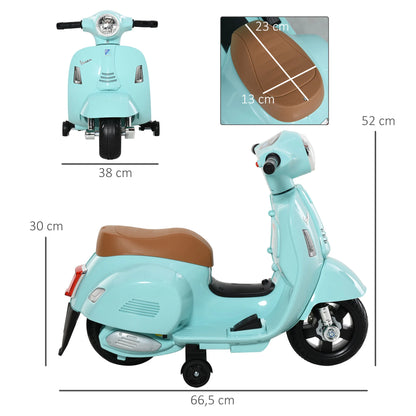 Homcom Vespa Electric Motorcycle for Children 18-36 Months with Headlight Horn 66.5X38X52Cm.