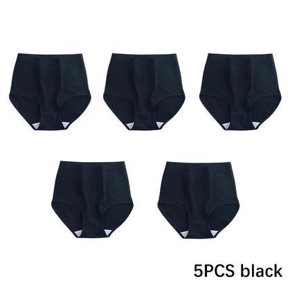 FallSweet 5PCS/set Women’s Cotton Panties Seamless Plus Size Briefs Solid Underwear Soft Breathable Underpants Female Lingerie.