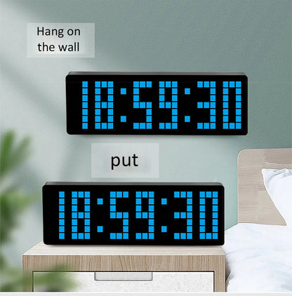 13 Zoll Pixel Digital Wanduhr Timer Positiv/Countdown/Stoppuhr Tischuhr mit Fernbedienung 12/24 Stunden LED Elektronische Uhren