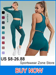 Yoga Suit High Waist Leggings Running Training Tights Sports Outfits Long Sleeve Crop Top Bra Seamless Fitenss Set Fitness Wear.