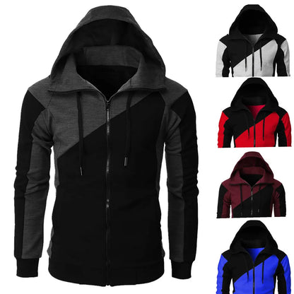 High quality Fashion Zip Hoodies Men Retro Harajuku Solid color Jacket High Street Zip Up Hoodie Casual Loose Sweatshirt Clothes.