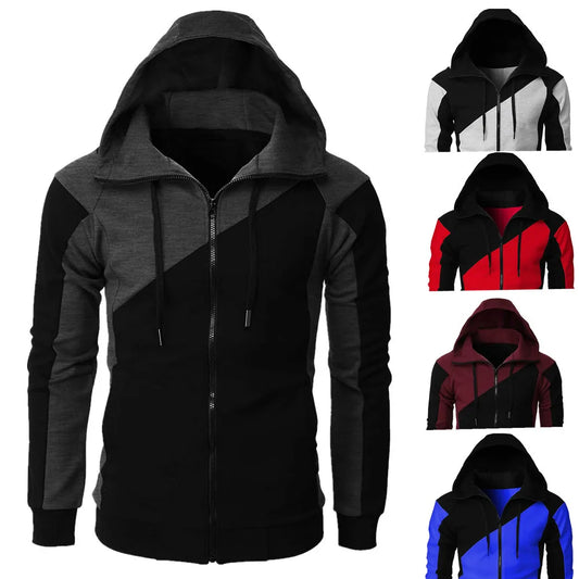High quality Fashion Zip Hoodies Men Retro Harajuku Solid color Jacket High Street Zip Up Hoodie Casual Loose Sweatshirt Clothes.