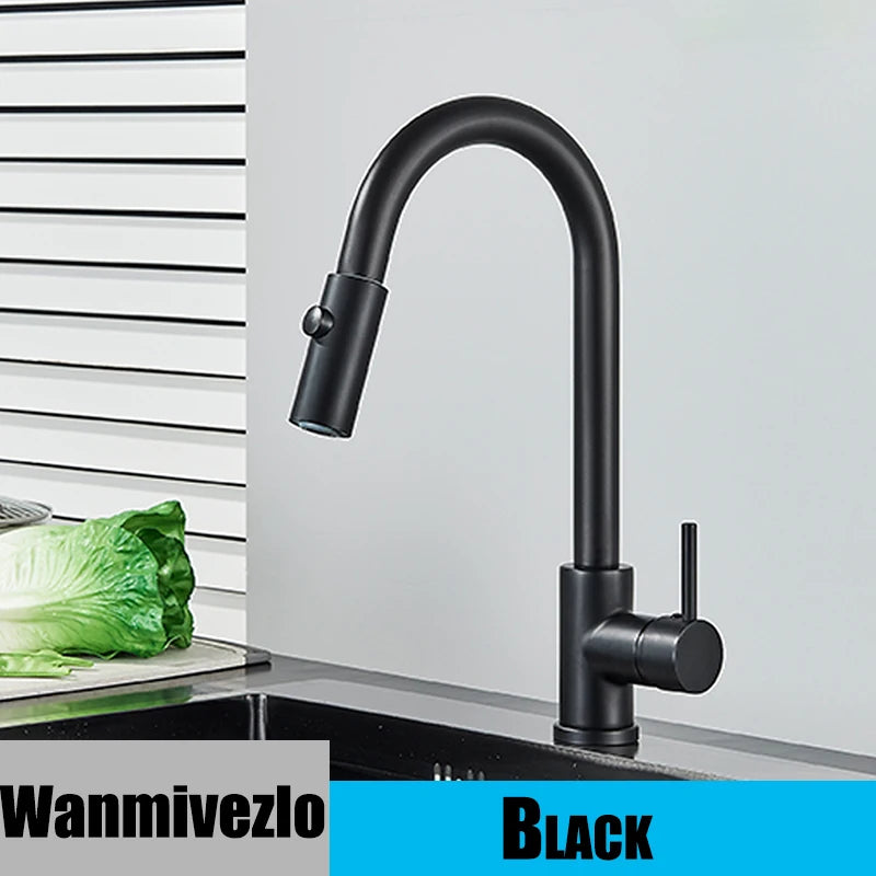 Low water pressure Kitchen Faucet Cold Hot Water Mixer Crane Tap Sprayer Stream Rotation Sink Tapware Multiple styles