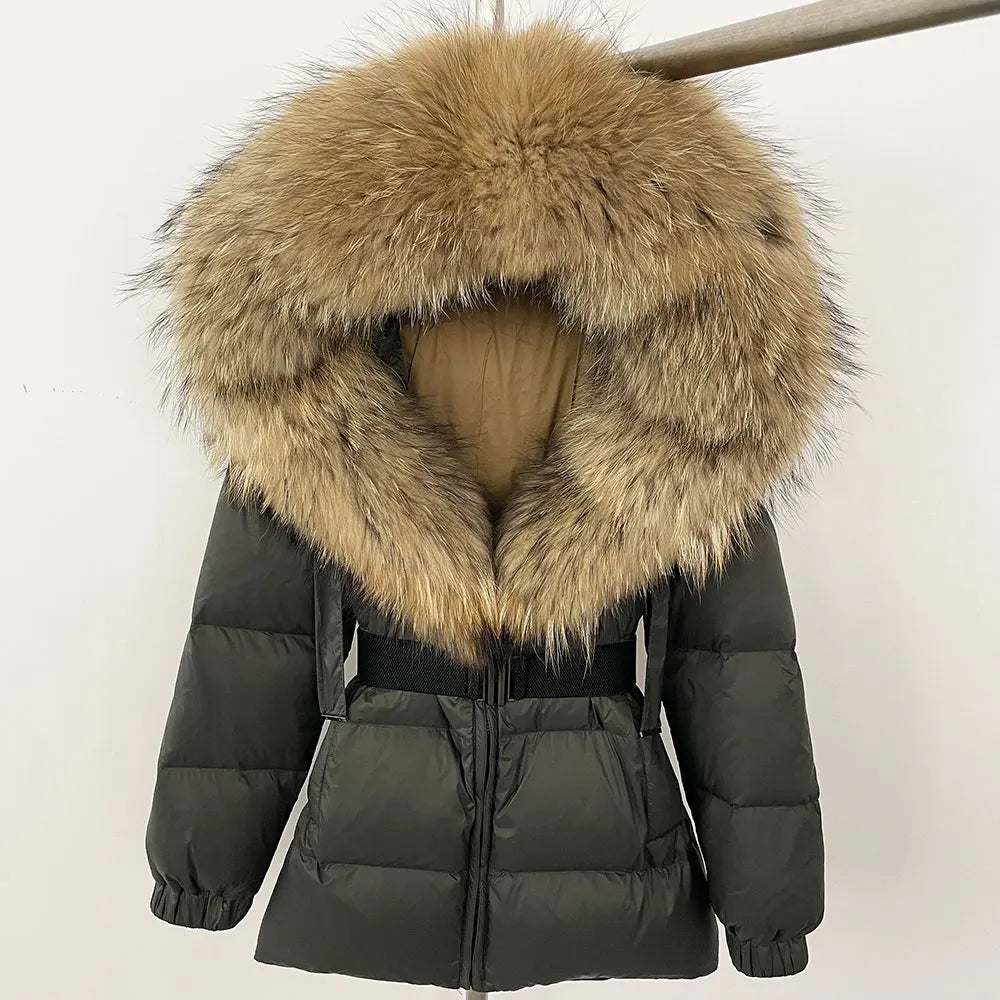 OFTBUY 2025 Winter Kleidung Puffer Jacke Frauen Echt Fox Pelz Mit Kapuze Dicke Warme 90% Weiße Ente Unten Mantel Weibliche Parkas wasserdicht