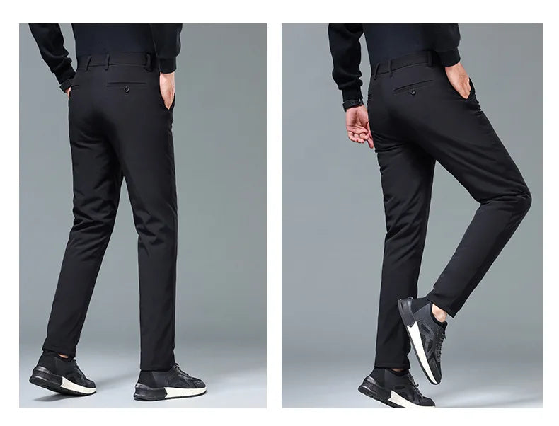 Men's Winter Formal Down Pants Goose Feather Warm Trousers Business Suit Pants for Man  calca termica masculina inverno PT-597