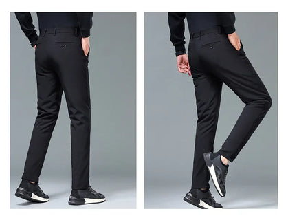 Men's Winter Formal Down Pants Goose Feather Warm Trousers Business Suit Pants for Man  calca termica masculina inverno PT-597