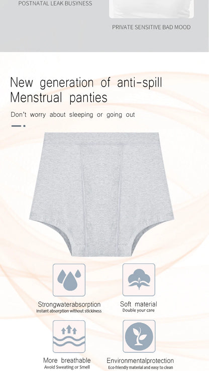 Menstrual Panties Woman Very Abundant Flow Menstrual Boxer Shorts High Waist Period Panties Cotton Menstruation Underwear Cycle.