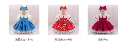 Mascha und Bär Lolita Mädchen Partykleid Barbie Pink Maid 1. Geburtstag Prinzessin Kleider für Kinder Spitze Weihnachtskostüme ASQ03.