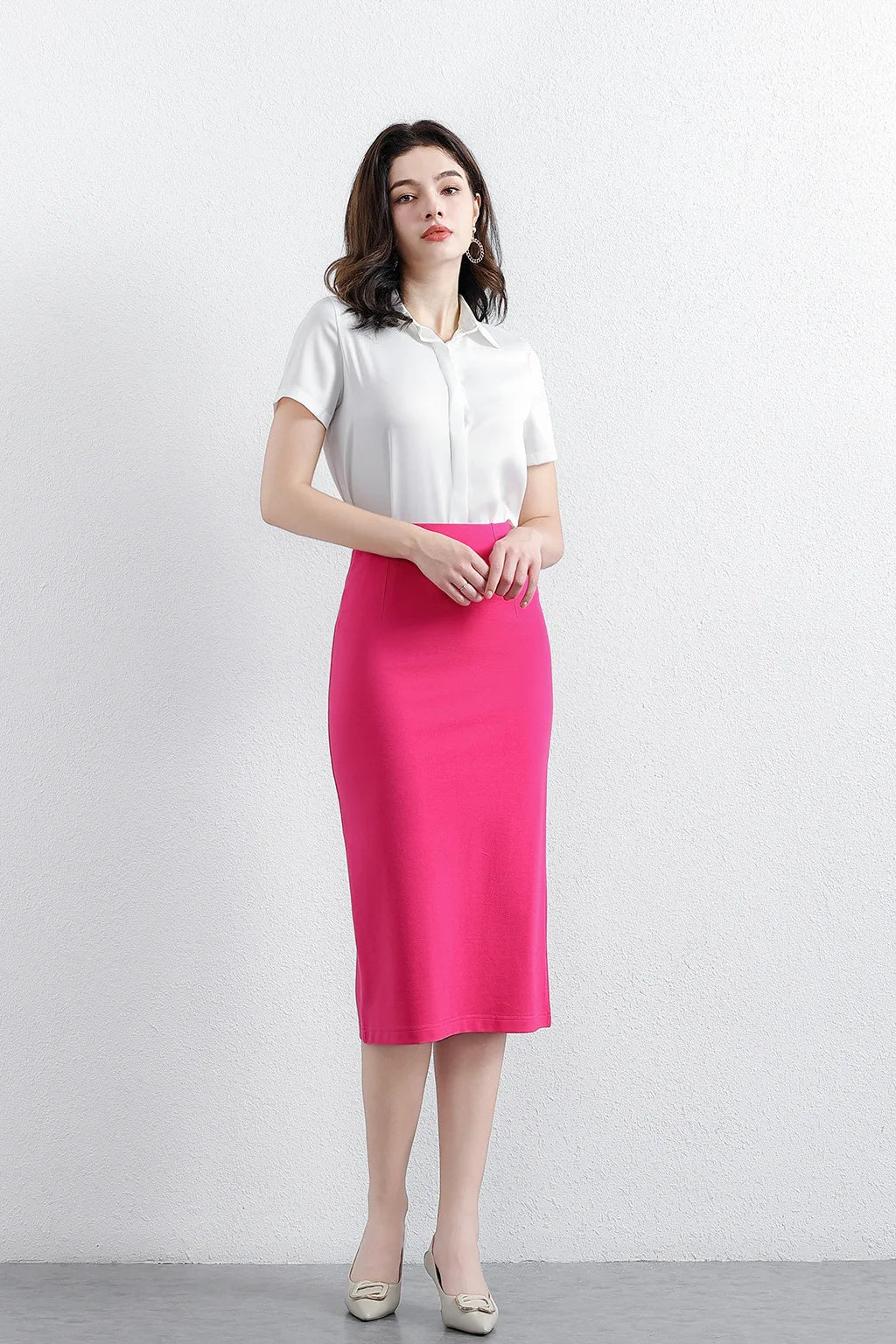 Women's Professional High Waist Long Pencil Skirt, Slim Fit Black Hip-hugging Skirt for Office Commute