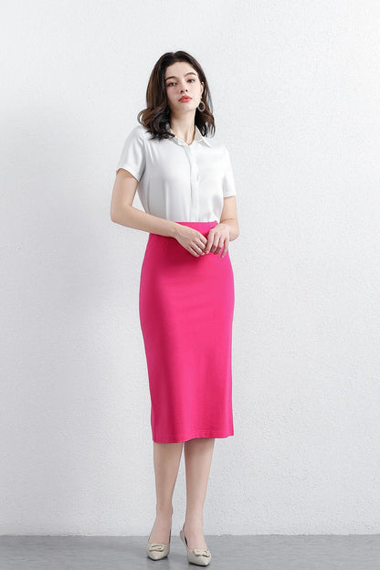Women's Professional High Waist Long Pencil Skirt, Slim Fit Black Hip-hugging Skirt for Office Commute