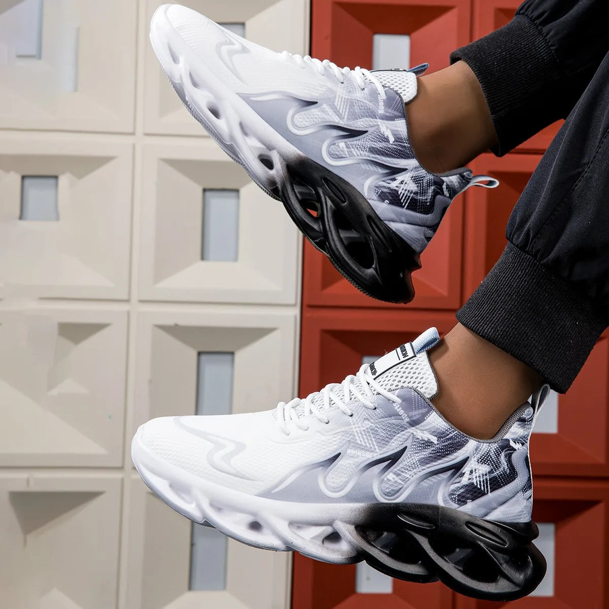 YRZL Unisex Running Shoes Men Women Lightweight Mesh Breathable Comfortable Flat Soft Tennis Shoes Summer Lace-up Sneakers Man