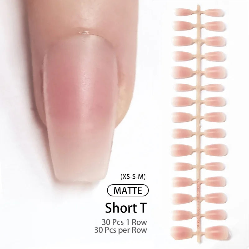30Pcs Matte Nude Fake Nail Fashion Press on Quick Extension Wearable False Nails Simple Full Cover Nail Tips Manicure Nail Art