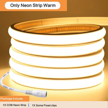 12V 24V Tuya Smart WiFi COB Neon Strip Waterproof 0.5M 5M 10M 20M 320LED/M Flexible LED Tube Tape for Kitchen Cabinet Room Decor