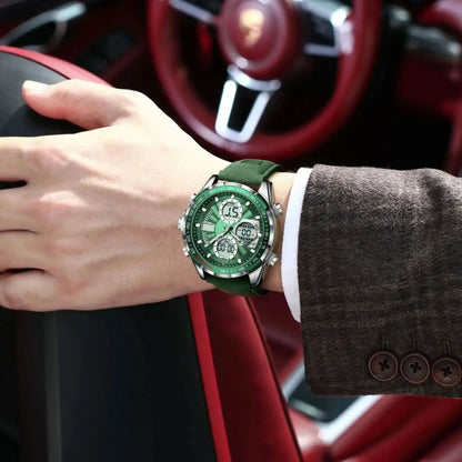 POEDAGAR LED Luxury Men Watch Luminous Week Date Dual Time Display Digital Man Clock Alarm Electronic Men's Quartz Watches Reloj.