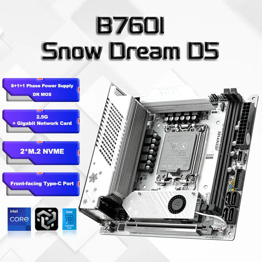 B760i ARGB WIFI DDR5 Motherboard mini ITX desktop computer 12/13 /14 generation processor DDR5 LGA1700 With WIFI6 AX201.