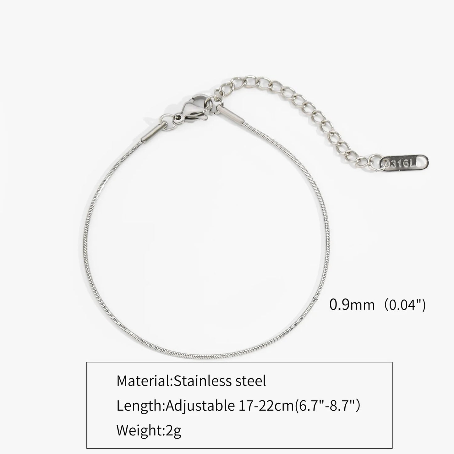 New Ultra-fine Stainless Steel Snake Chain Bracelet Gold Color Simple Bracelet For Women INS Fashion Jewelry Accessories.