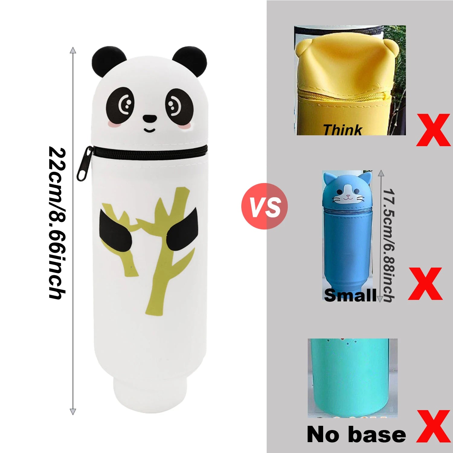 Niedliches Tier-Federmäppchen, 2-in-1-Federmäppchen mit Reißverschluss-Stifthalter, weiches Silikon-Federmäppchen, geeignet für das Schulbüro.