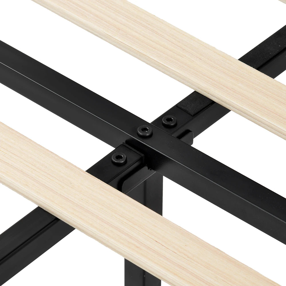 KOMHTOM Polsterbett 90 x 200 cm, Bettgestell mit Lattenrost & Kopfteil, gepolstertes Doppelbett, Textilbezug Leinen in Grau