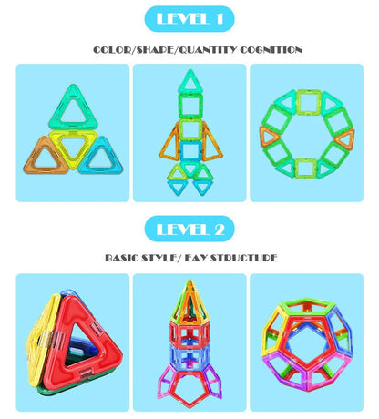 1pcs Big Size Magnetic Designer Magnet Building Blocks Accessories Educational Model Constructor Toys For Children Gifts.