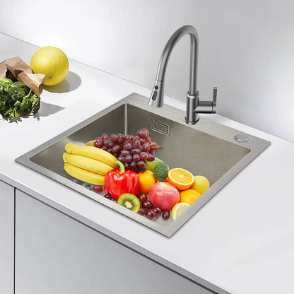 Edelstahlspüle, 45 x 50 cm, moderne Küchenspüle, Küchenspüle mit Abflussrohr, X-förmige Wassergleitungsleitung