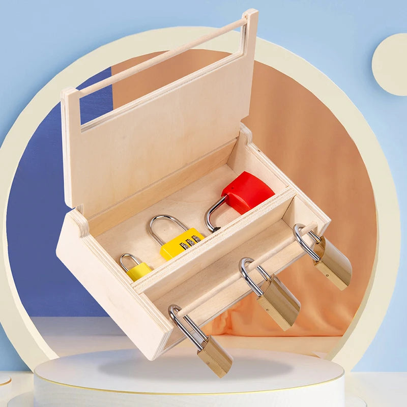 Montessori Unlocking Toys Learning Locks With Keys Children Educational Game Fine Motor Training Sensory Materials Teaching Aids.